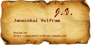 Janecskai Volfram névjegykártya